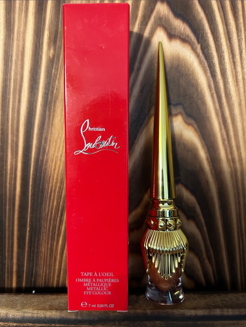 Christian Louboutin Gold Metallic Eyeshadow with Signature Red Box